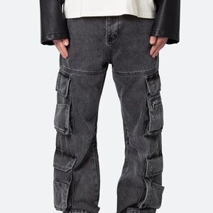 mnml Ultra Baggy Skate Cargo Denim - Washed Black Size 29Washed Black / 29